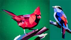 Triangulated Bird: Origami Styled Bird in Adobe Illustrator